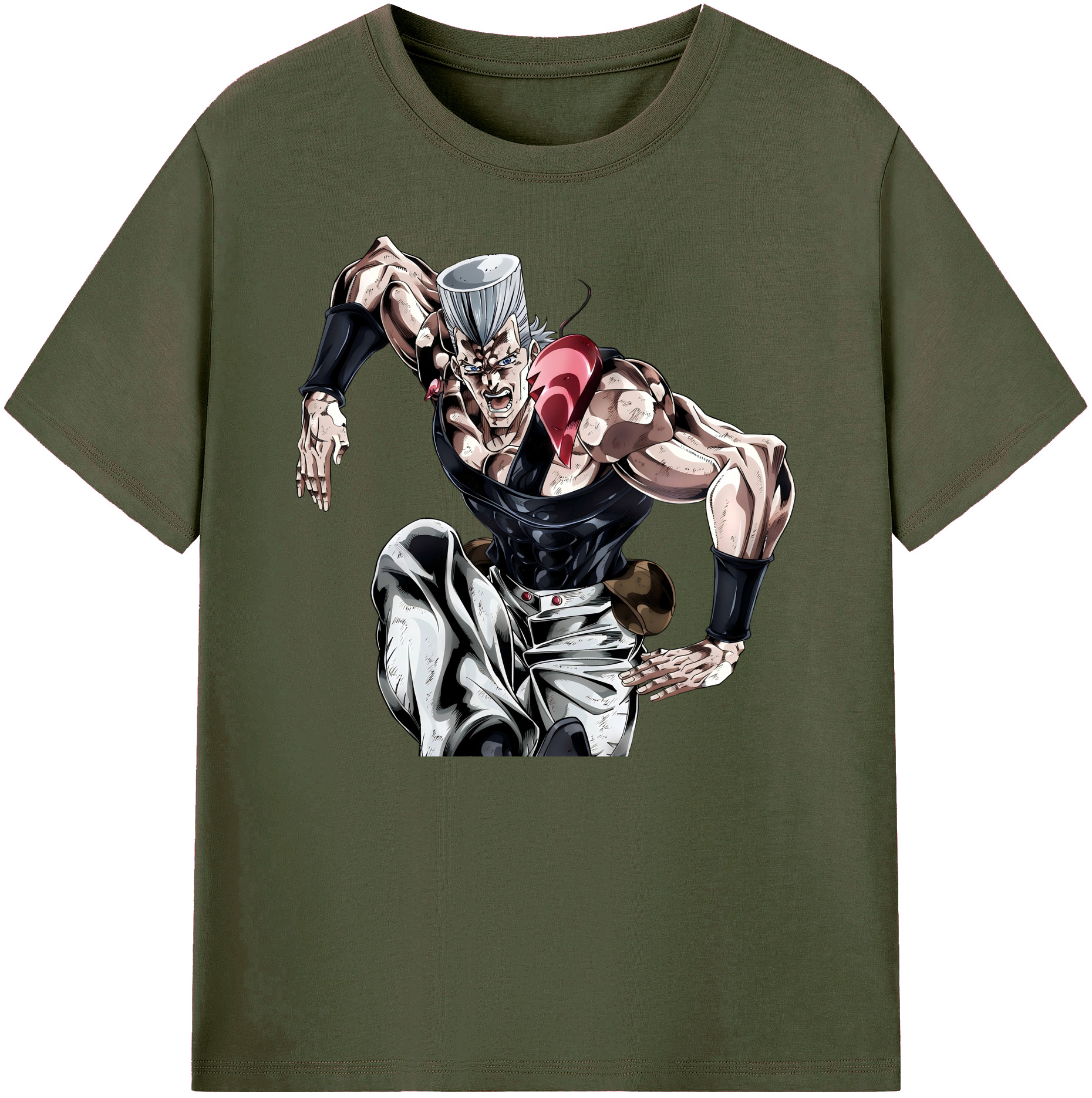 （画像用） ジョジョの奇妙な冒険 ジャン＝ピエール?ポルナレフ JoJo's Bizarre Adventure Jan Pierre Polnareff 綿100％ メンズ半袖Tシャツ｜肌触りやわらか＆通気性